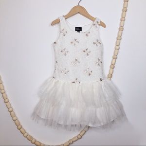 Dresses - GIRL’S SEQUENCE AND RUFFLES WHITE DRESS Dresses - GIRL’S SEQUENCE AND RUFFLES WHITE DRESS